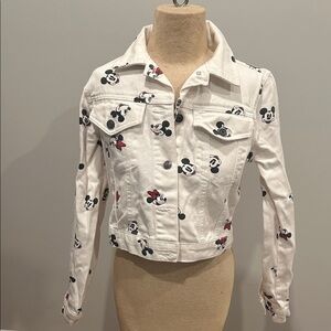 Disney White Denim Mickey Jacket